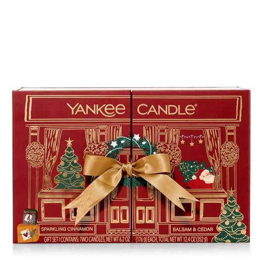 Fluted Candle Duo in Red Gift Set
